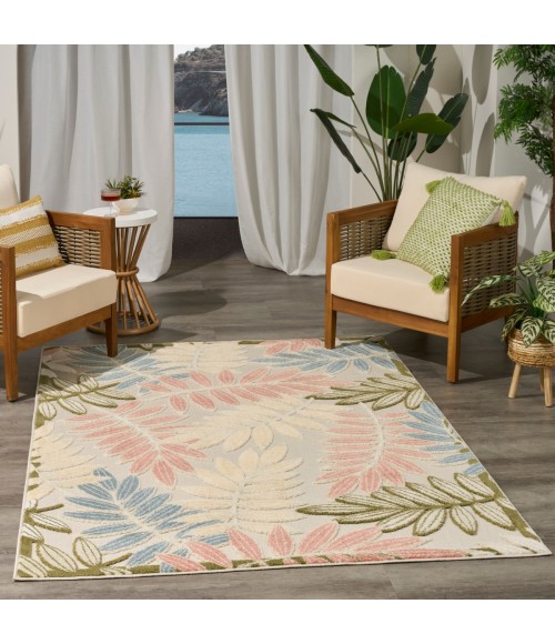 Nourison Aloha Ivory Rose ALH18 5 ft. 3 in. X 7 ft. 5 in. Rect. Rug