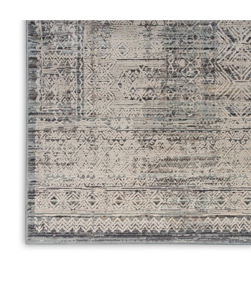 Nourison Nyle Ivory Blue NYE06 2 ft. 3 in. X 12 ft. Rect. Rug