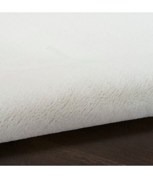 Nourison Soft Plush Rabbit Fur White SFF01 7 ft. 6 in. X 9 ft. 6 in. Rect. Rug