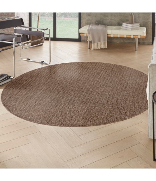 Nourison Tulum Brown TLM02 8 ft. X Round Rug