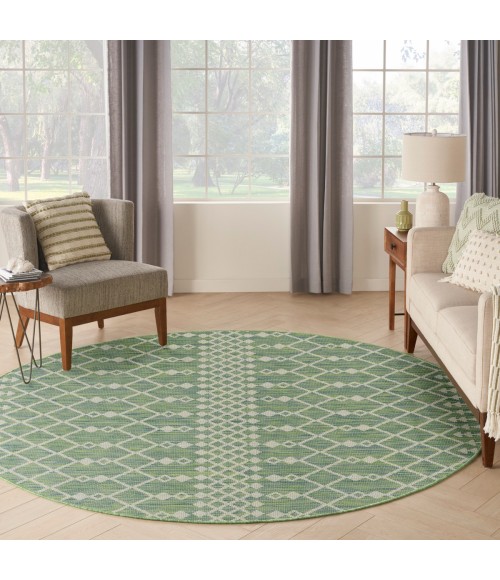 Nourison Positano Blue Green POS02 6 ft. X Round Rug