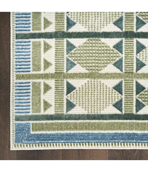 Nourison Nordic Green Blue NRC06 5 ft. X 7 ft. Rect. Rug