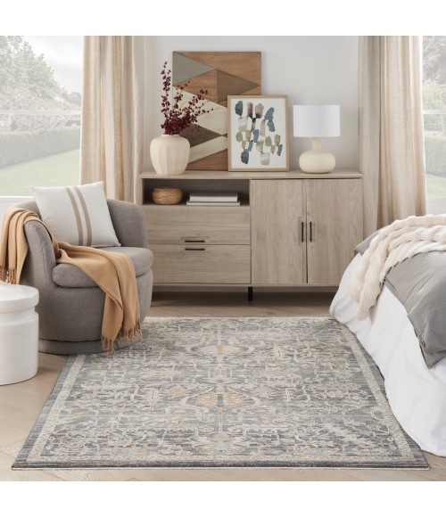 Nourison Nyle Navy Multicolor NYE02 5 ft. 3 in. X 7 ft. 10 in. Rect. Rug