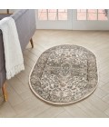 Nourison Concerto Ivory Grey CNC05 3 ft. X 5 ft. Oval Rug