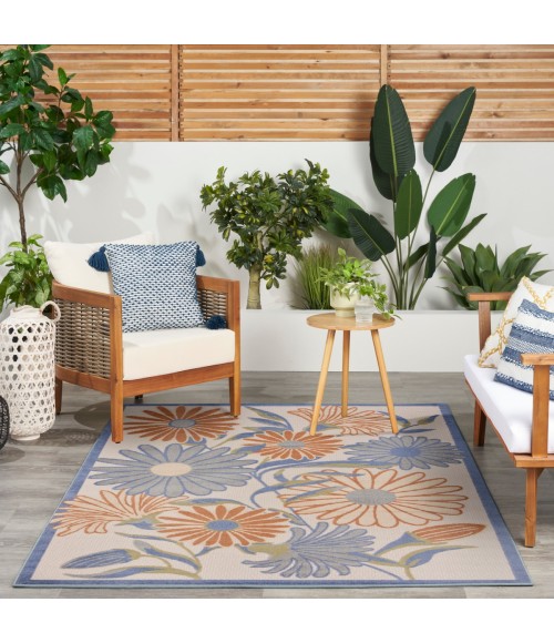 Nourison Aloha Beige Multicolor ALH33 5 ft. 3 in. X 7 ft. 5 in. Rect. Rug