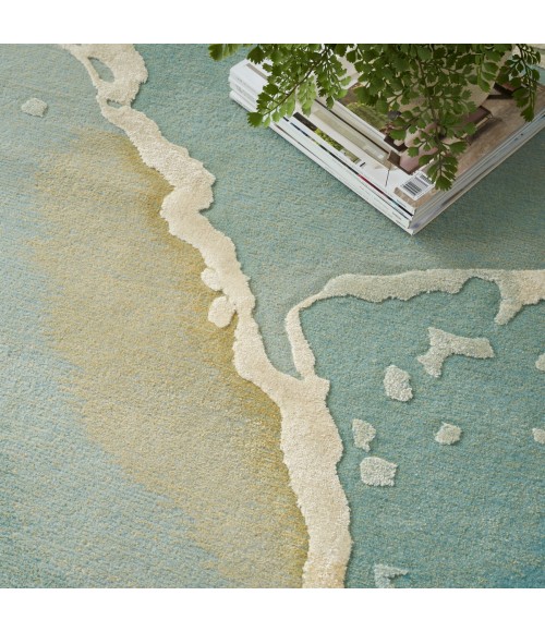 Nourison Prismatic Grey/Seafoam PRS27 4 ft. X 6 ft. Rect. Rug