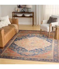 Nourison Vintage Washables Blue Coral VWS13 7 ft. 10 in. X 9 ft. 10 in. Rect. Rug