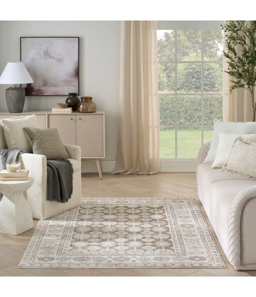 Nourison Dekor Ivory Taupe DEK02 5 ft. 3 in. X 7 ft. Rect. Rug