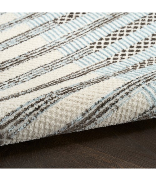 Nourison Nordic Ivory Blue NRC15 4 ft. X 6 ft. Rect. Rug