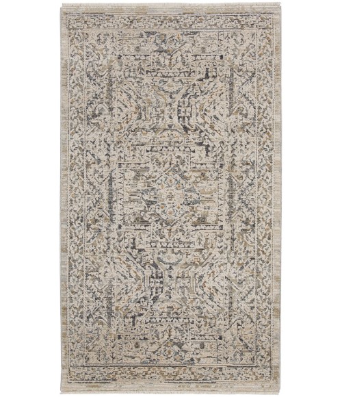 Nourison Nyle Ivory/Grey/Blue NYE01 2 ft. 6 in. X 4 ft. 6 in. Rect. Rug