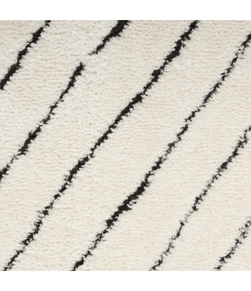 Nourison Cozy Modern Ivory Black Rug CMD01 6 ft. 7 in. X 9 ft. Rect. - Rugs Town Nourison Cozy Modern Ivory Black CMD01 6 ft. 7 in. X 9 ft. Rect. Rug
