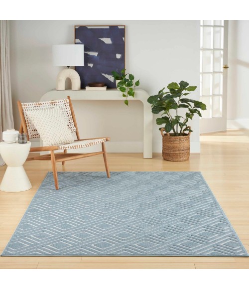 Nourison Care Free Blue CAF03 5 ft. X 7 ft. Rect. Rug