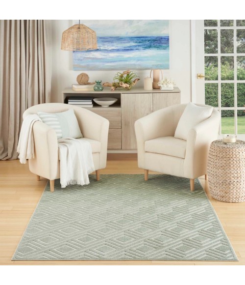 Nourison Care Free Green CAF03 4 ft. X 6 ft. Rect. Rug