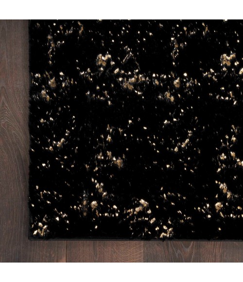 Nourison Cozy Shimmer Black Gold CSH01 8 ft. X 10 ft. Rect. Rug
