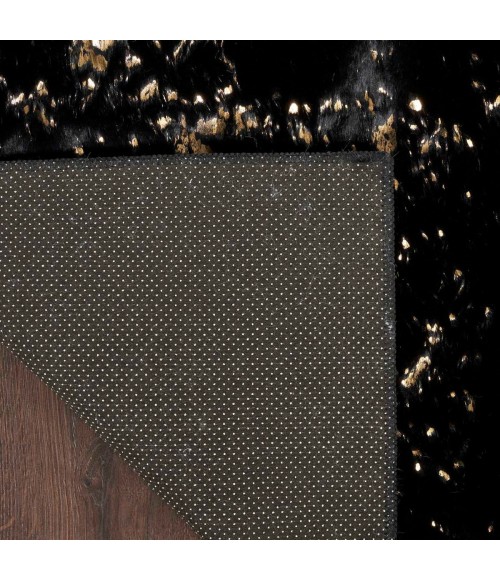 Nourison Cozy Shimmer Black Gold CSH01 8 ft. X 10 ft. Rect. Rug