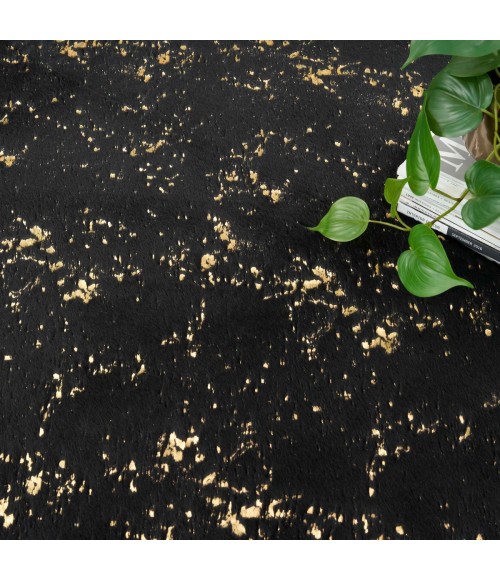 Nourison Cozy Shimmer Black Gold CSH01 8 ft. X 10 ft. Rect. Rug