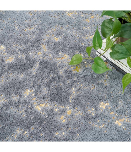 Nourison Cozy Shimmer Slate Gold CSH01 8 ft. X 10 ft. Rect. Rug