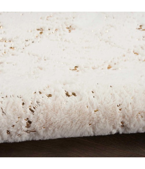 Nourison Cozy Shimmer Ivory Gold CSH01 8 ft. X 10 ft. Rect. Rug
