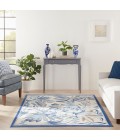 Nourison Pompeii Ivory Blue PMP02 5 ft. 3 in. X 7 ft. 3 in. Rect. Rug