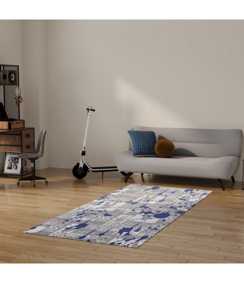 Nourison Home Imagination Blue IMA22 4 ft. X 6 ft. Rectangle Rug