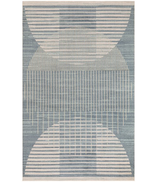 Nourison Astra Machine Washable Blue ASW03 5 ft. 3 in. X 7 ft. Rectangle Rug