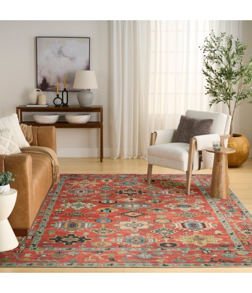 Nourison Vintage Washables Rust Multicolor Rug VWS12 7 ft. 10 in. X 9 ft. 10 in. Rect. - Rugs Town Nourison Vintage Washables Rust Multicolor VWS12 7 ft. 10 in. X 9 ft. 10 in. Rect. Rug