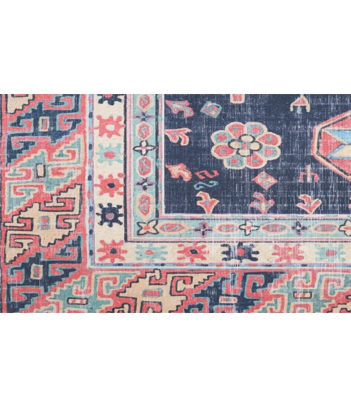 Nourison Vintage Home Navy Rug VNH03 5 ft. X 7 ft. Rectangle - Rugs Town Nourison Vintage Home Navy VNH03 5 ft. X 7 ft. Rectangle Rug