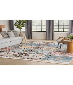 Nourison Washable Decor Ivory Multicolor WSD01 7 ft. 10 in. X 10 ft. Rectangle Rug