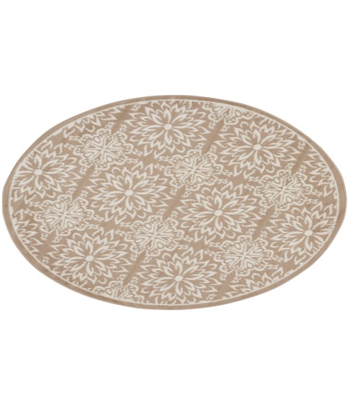 Nourison Jubilant Taupe JUB06 5 ft. 3 in. Round Rug