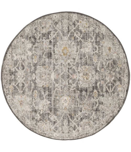 Nourison Oushak Home Charcoal OUS01 4 ft. X Round Rug
