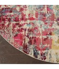 Nourison Celestial Round Area Rug CES13-Pink/Multicolor