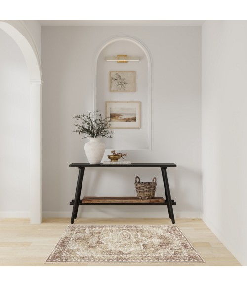 Nourison Astra Machine Washable Rust ASW12 3 ft. 3 in. X 5 ft. Rect. Rug