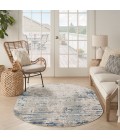 Nourison Concerto Ivory Grey Blue CNC01 5 ft. X 8 ft. Oval Rug