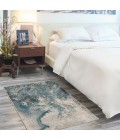 Nourison Maxell Area Rug MAE08 Ivory/Teal 3' x 5'