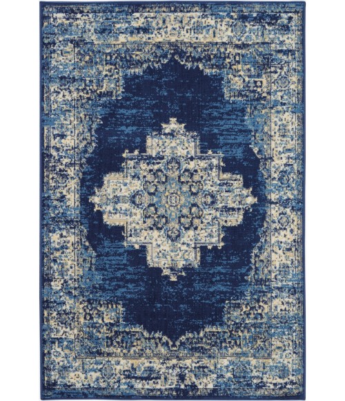 Nourison Grafix Area Rug GRF14-Navy Blue