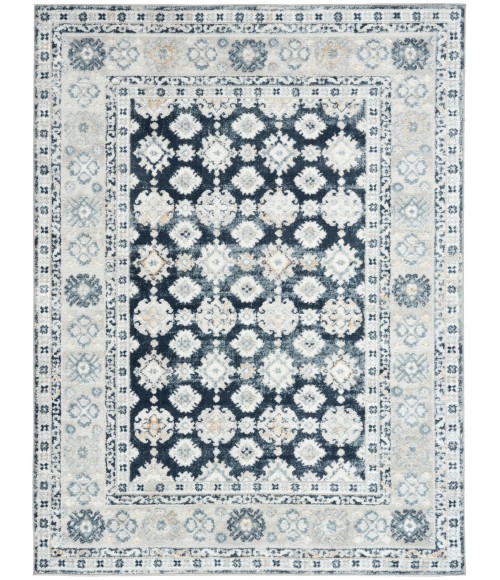 Nourison Dekor Grey Navy DEK02 5 ft. 3 in. X 7 ft. Rect. Rug