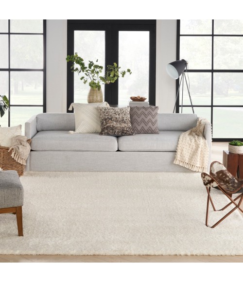 Nourison Luxurious Shag Ivory LXR05 7 ft. 10 in. X 9 ft. 10 in. Rect. Rug