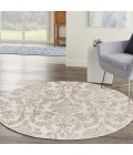 Nourison Jubilant Ivory Beige JUB09 5 ft. 3 in. X Round Rug