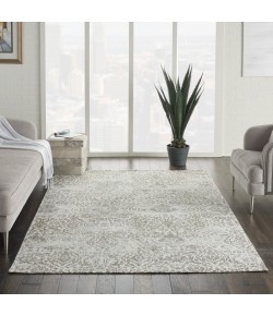 Nourison Damask White DAS06 6 ft. x 9 ft. Rect. Rug