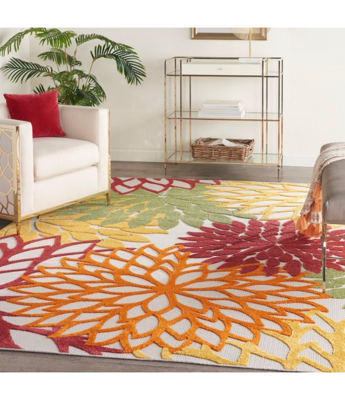 Nourison ALOHA Area Rug Nourison Aloha Area Rug ALH05-Red Multi Colored