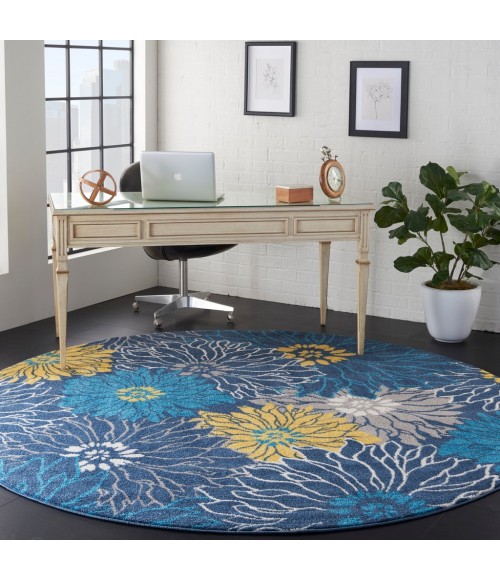 Nourison Passion Round Area Rug PSN17-Blue
