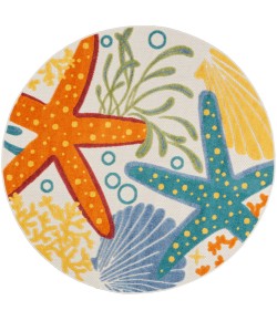 Nourison Home Aloha ALH24 Multicolor 5 ft. 3 in. Round Area Rug