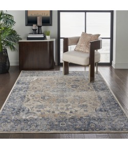 kathy ireland Home Ki25 Malta - Mai13 Blue Ivory Area Rug 5 ft. 3 X 7 ft. 7 Rectangle