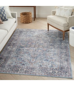 Nicole Curtis Nicolecurtis Series1 - Sr104 Light Grey Blue Area Rug 6 ft. X 9 ft. Rectangle