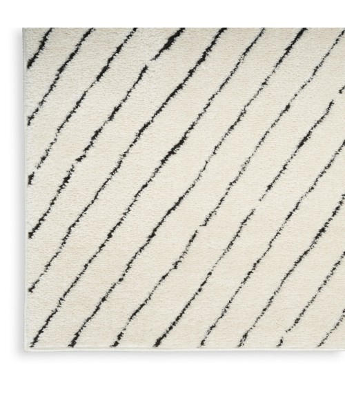 Nourison Cozy Modern Ivory Black Rug CMD01 5 ft. 3 in. X 7 ft. Rect. - Rugs Town Nourison Cozy Modern Ivory Black CMD01 5 ft. 3 in. X 7 ft. Rect. Rug
