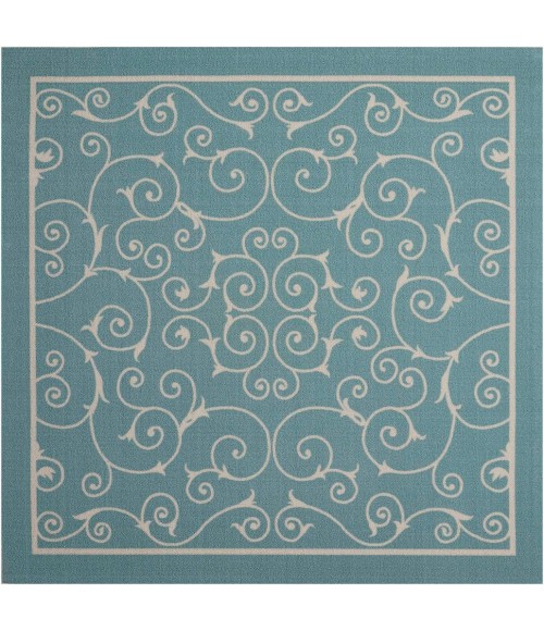 Nourison HOME & GARDEN Area Rug Nourison Home & Garden Square Area Rug RS019-Light Blue