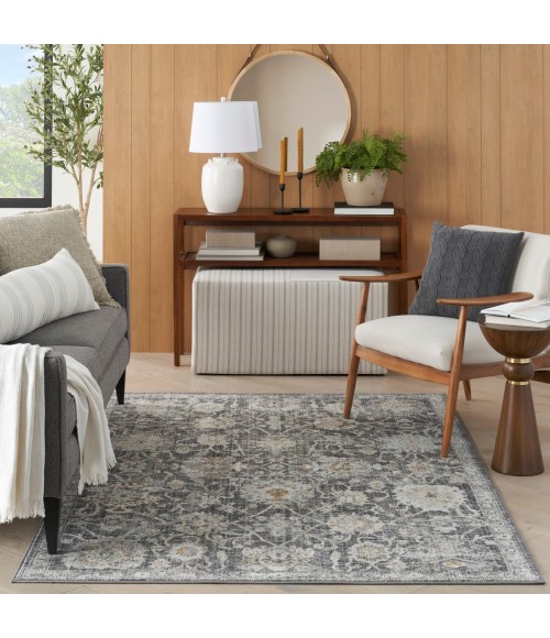 Nourison Oushak Home Charcoal OUS01 6 ft. X 9 ft. Rect. Rug