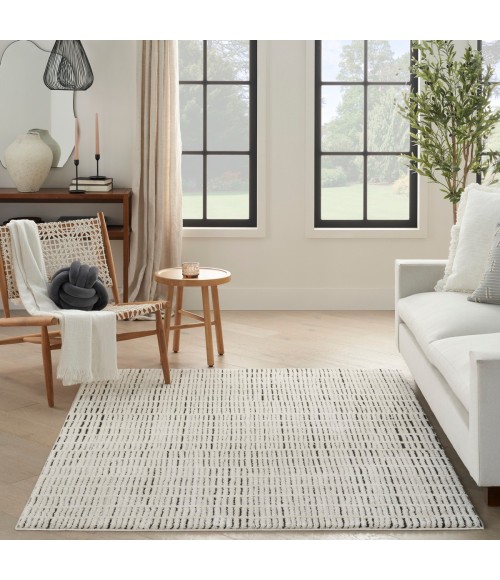 Nourison Cozy Modern Ivory Black CMD03 5 ft. 3 in. X 7 ft. Rect. Rug