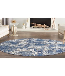 Nourison Grafix Navy Blue GRF38 8 ft. Round Rug
