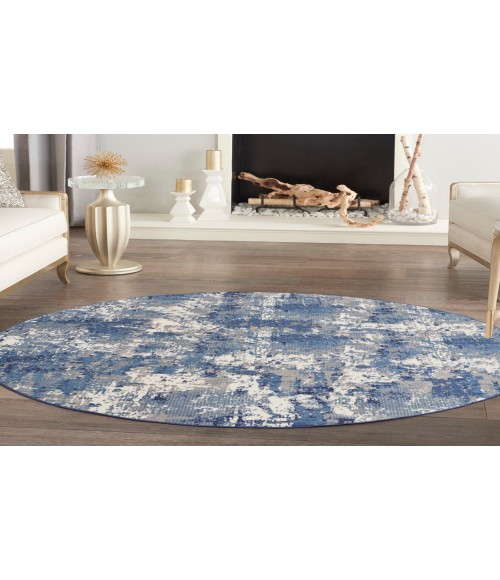 Nourison Grafix Navy Blue Rug GRF38 8 ft. Round - Rugs Town Nourison Grafix Navy Blue GRF38 8 ft. Round Rug